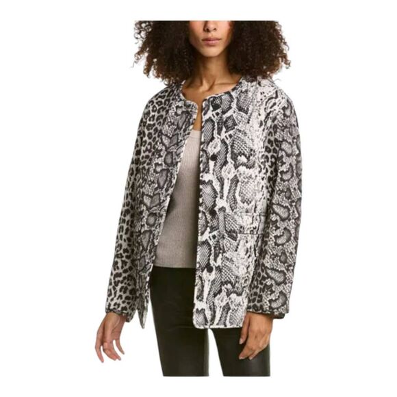 All Saints NWT Foxi Noche Liner Quilted Jacket in Gray Women's Size 8 - Picture 1 of 12